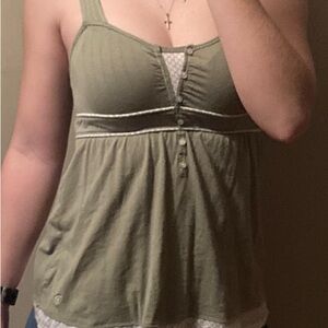 Women’s Green Sleeveless Top with Button Detail (Abercrombie - Size M)